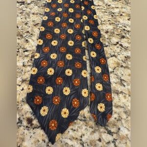 Ketch floral tie blue yellow orange